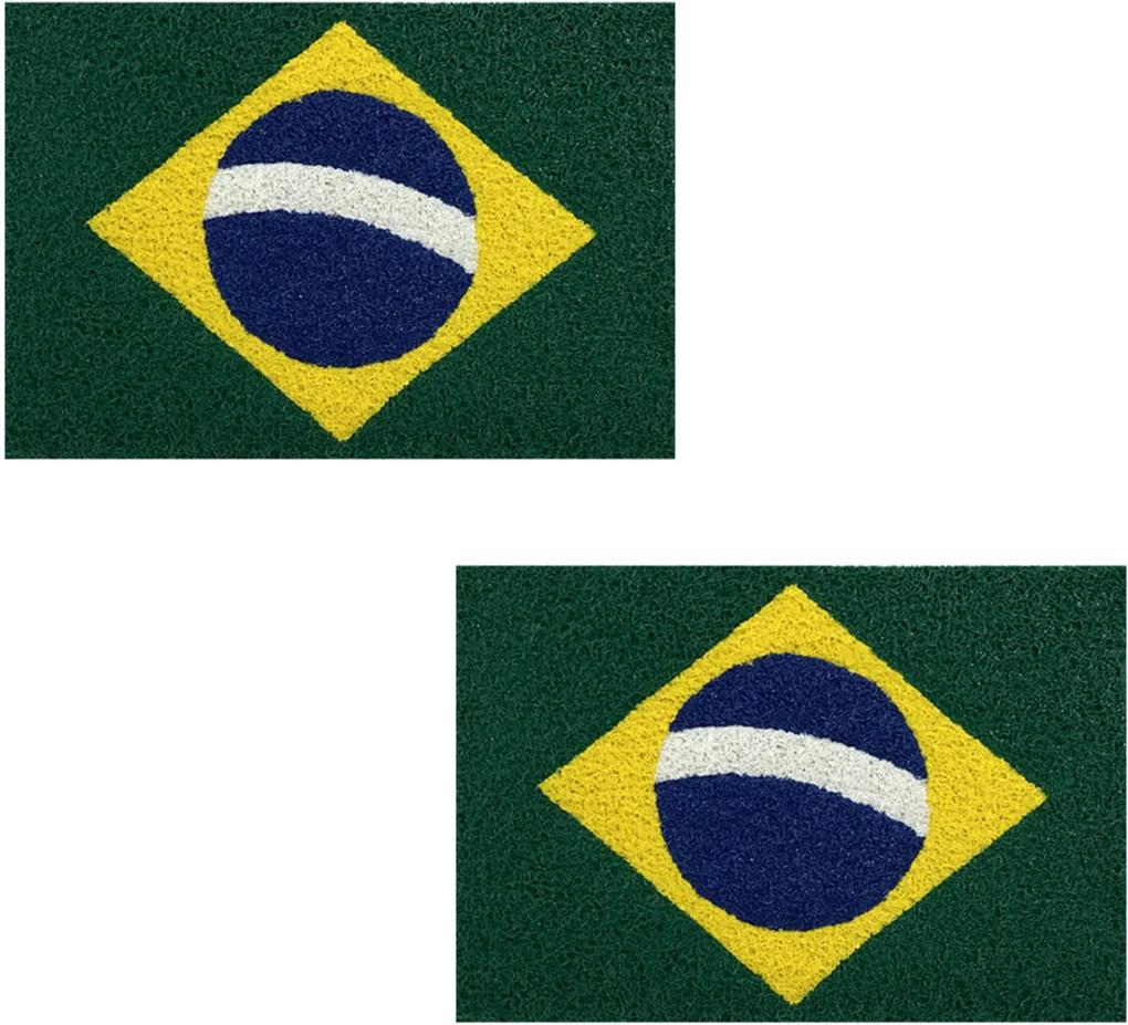 2 Tapetes capacho decorativo 60x1,2m Brasil