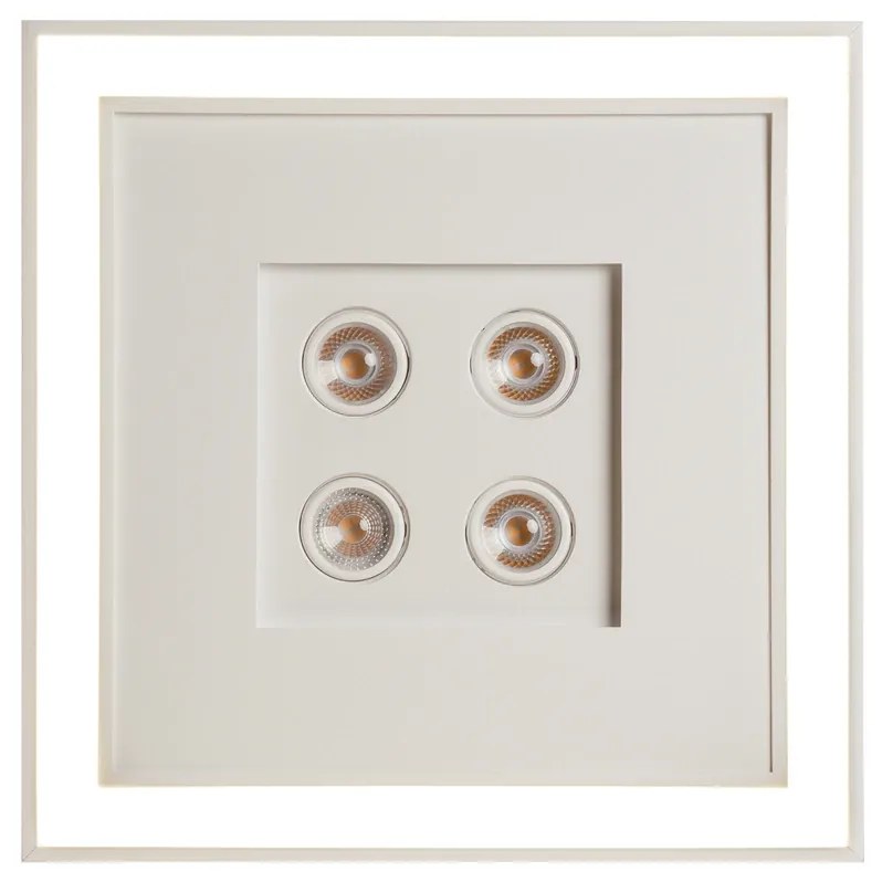 Embutido Bore Pro 62X62X09Cm 04Xar70 Led 49,2W Bivolt | Usina 19203/62 (PT - Preto Texturizado, 4000k)