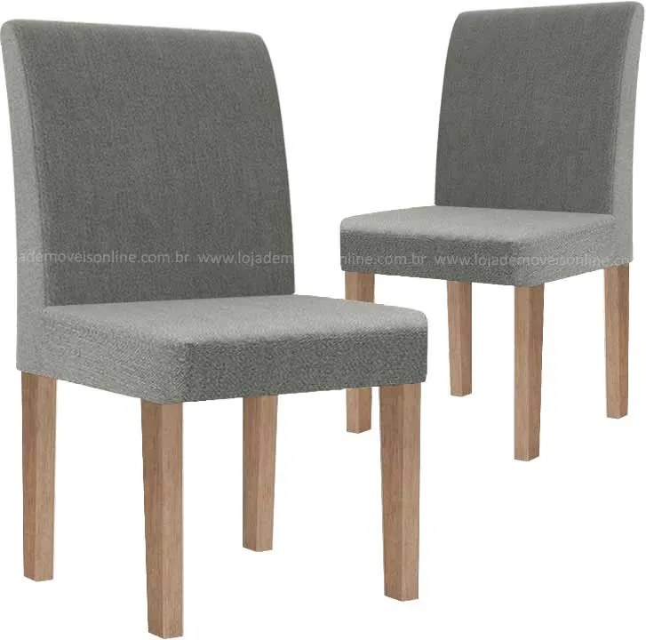 Cadeira Para Sala De Jantar Europa Rv Móveis (2 Unidades) - Niagara/cinza