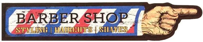 Placa Mdf Mão Barber Shop Pequena