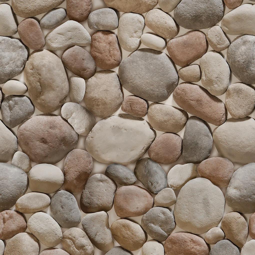 Papel de parede adesivo pedras marrom e cinza