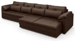 Sofá Retrátil 4 Lugares Para Sala 339cm Dijon Couro Caramelo S07 - Mpo