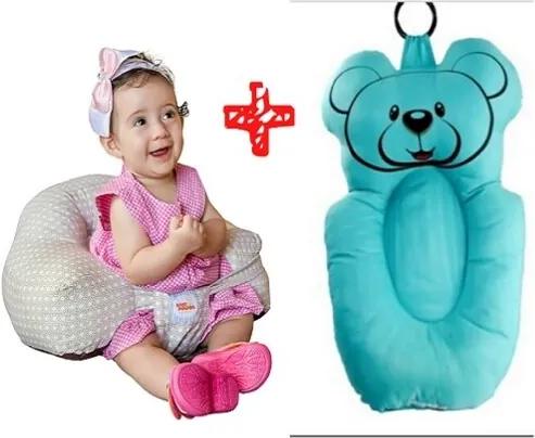 Almofada banho + almofada amamentação Baby Holder azul senta-bebê