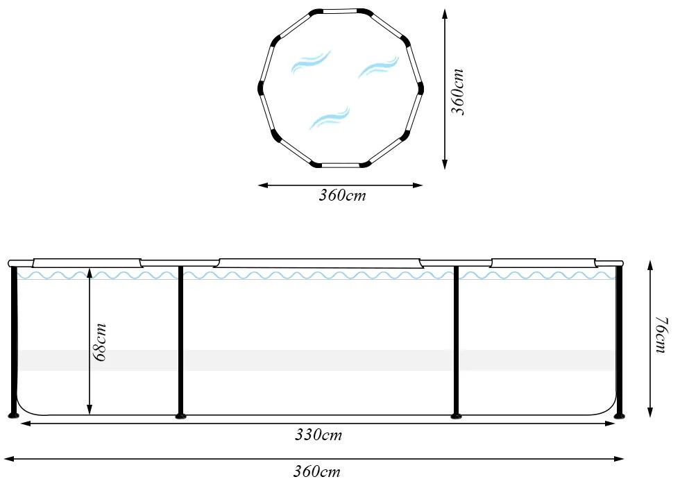 Piscina Acquablue Metal PVC Kit Reparação 6800 Litros Azul G31 - Gran belo