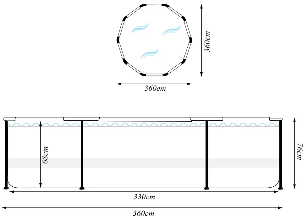 Piscina Acquablue Metal PVC Kit Reparação 6800 Litros Azul G31 - Gran belo