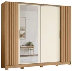 Guarda Roupa Casal 270cm 4 Espelhos Jacarandá Flex Off/Freijó - Albatr