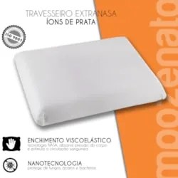 Travesseiro Suporte Firme Kit 2 Íons de Prata Extranasa Branco - Fibra