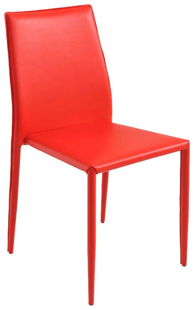 Cadeira Decorativa Sala e Cozinha Karma PVC Vermelha G56 - Gran Belo