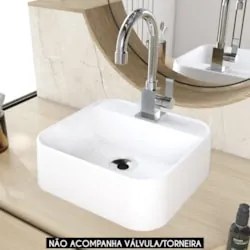 Cuba Pia Para Banheiro Quadrada 32cm Ágata C08 Branco - Mpozenato