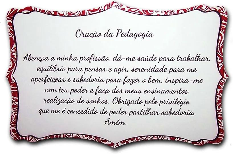 Plaquinha Oração da Pedagogia - 27x18 cm