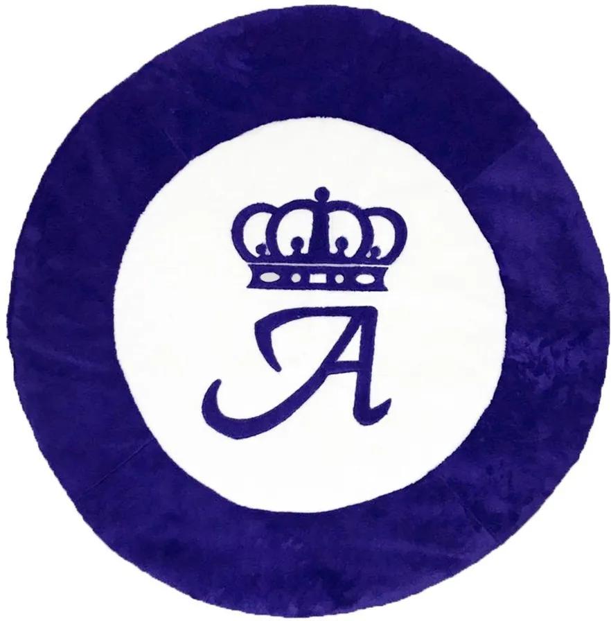 Tapete Grande Emborrachado Coroa Inicial Personalizado Azul Royal