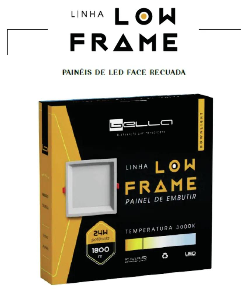 Luminária De Embutir Quadrado Low Frame 18W 4000K Led Bivolt 17X17X2Cm... (Branco)