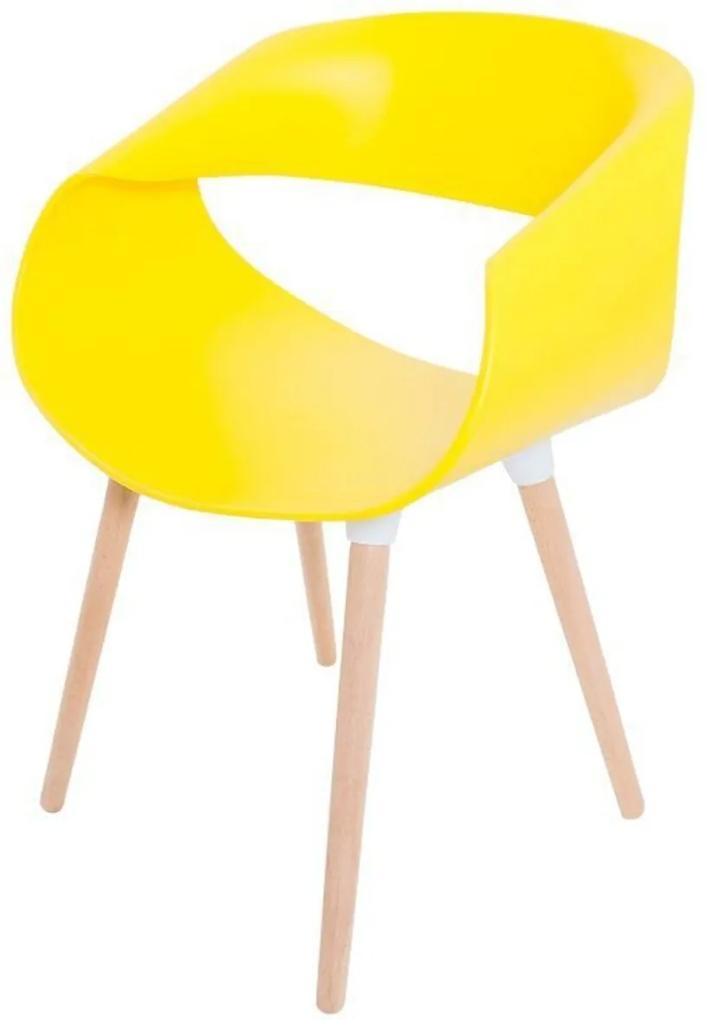 Cadeira Facthus Petra C/Encosto Curva Amarelo