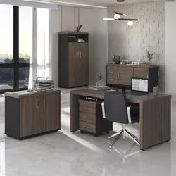 Conjunto Escritório Home Office 5 Peças Corp A06 Charuto/Preto - Mpoze