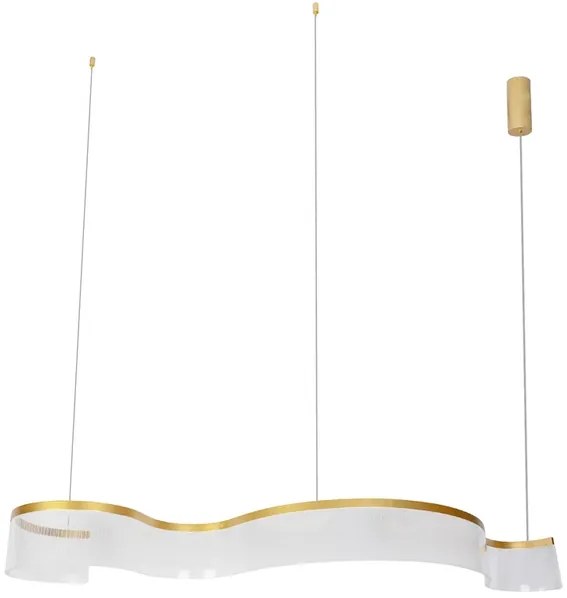 Pendente Led Metal Acrilico Dourado 37w 3000k Atenas
