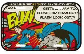 Placa de Metal Batman e Super Homem Dc Comics
