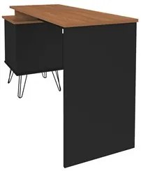 Mesa Escrivaninha Estilo Industrial Flex Lux A06 Freijó/Preto - Mpozen