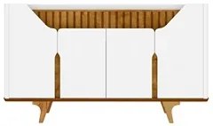 Buffet Aparador 4 Portas 160cm Melissa B02 Branco/Naturalle - Mpozenat