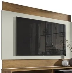 Painel para TV 60 Pol Suíça com Rack Bancada Reno Freijó/Cinza Cristal