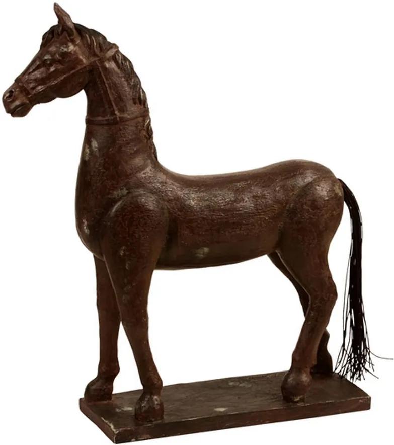 Escultura Decorativa de Resina Cavalo Marrom