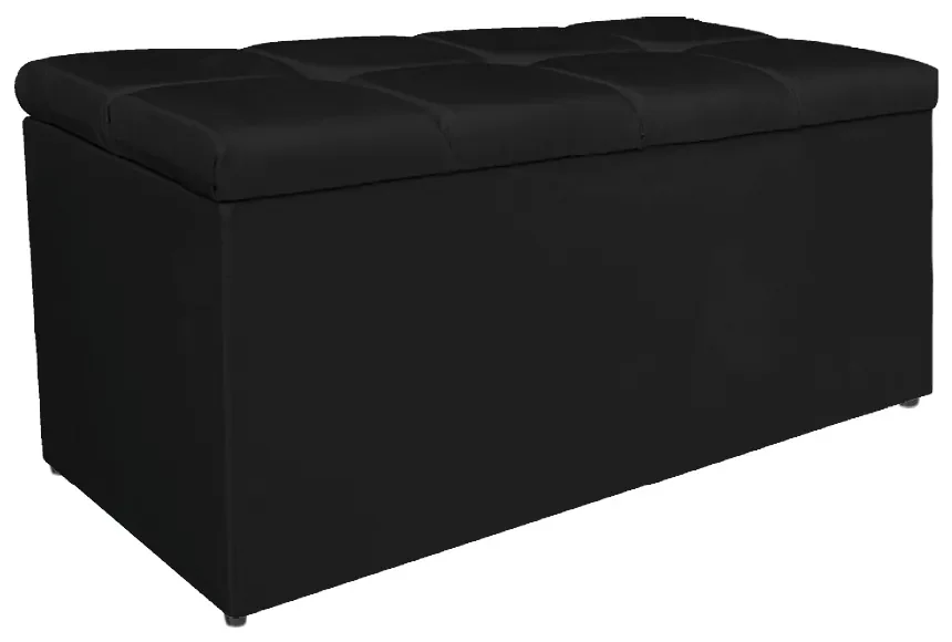 Calçadeira Estofada Manchester 90 cm Solteiro Suede Preto - ADJ Decor