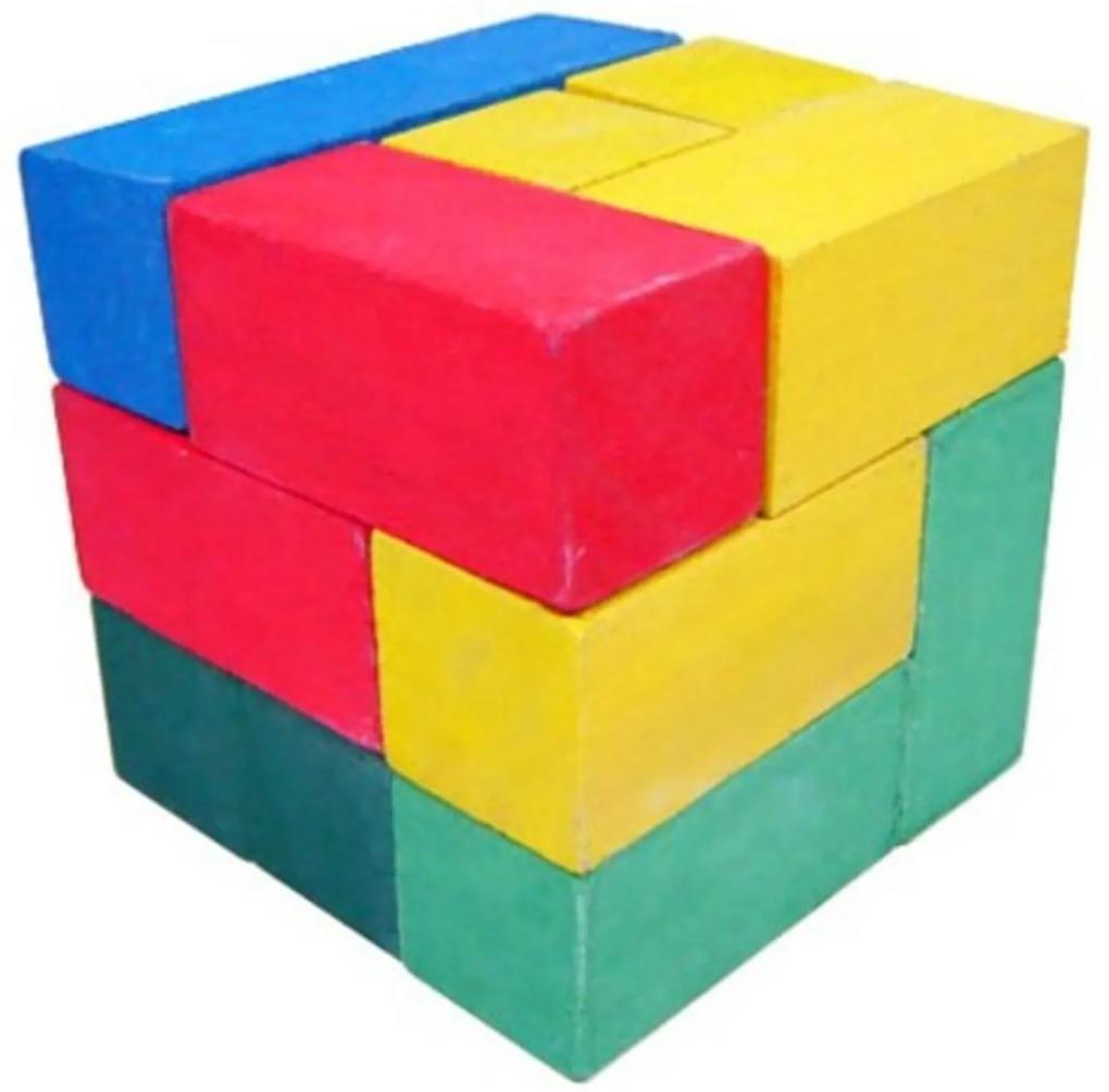 Desafio Cubo para Montar Grande Ciabrink Madeira Multicolorido