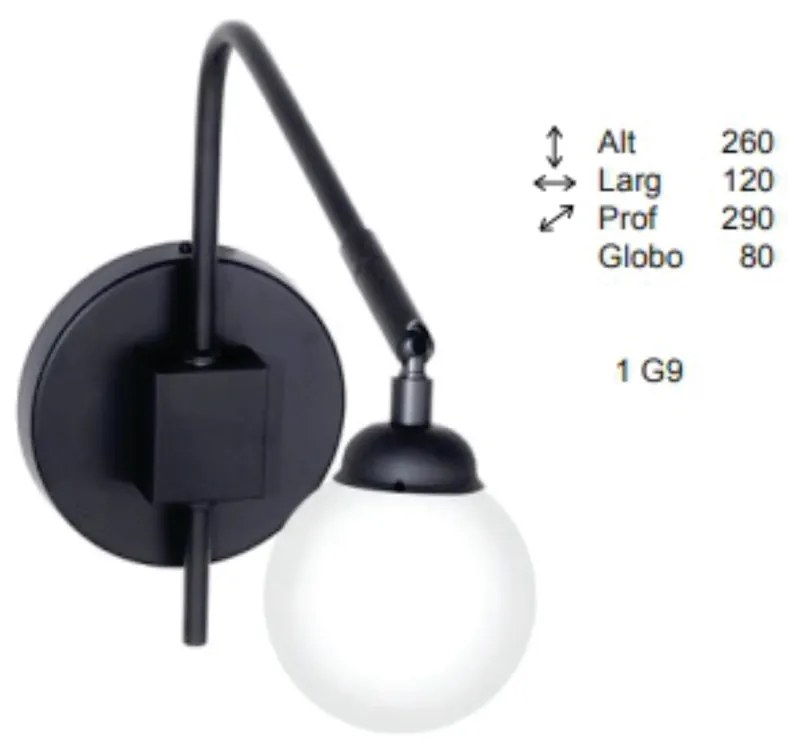 Arandela Choice Articulada 29X12X26Cm Globo Ø08Cm 1Xg9 - Old Artisan A... (CHAMPANHE / DOURADO BRILHO, FOSCO (Branco))