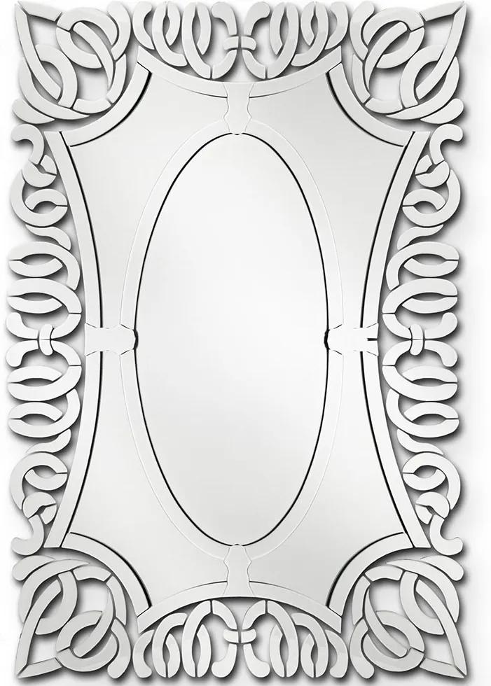 Espelho Veneziano Com Detalhes Vasados Napoli - 7x85cm