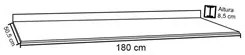 Tampo para Balcão de Cozinha 180cm MDP Branco - Lumil