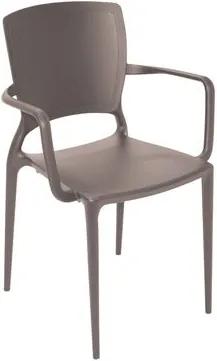 Cadeira Sofia com braços marrom Tramontina