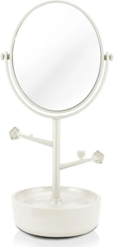 Jacki Design Espelho De Mesa Compartimento Para Jóias Branco