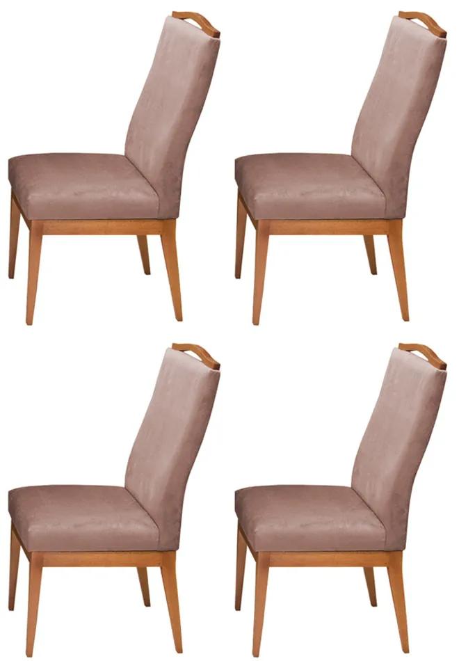 Conjunto 4 Cadeiras Decorativa Lara  Veludo Crepe