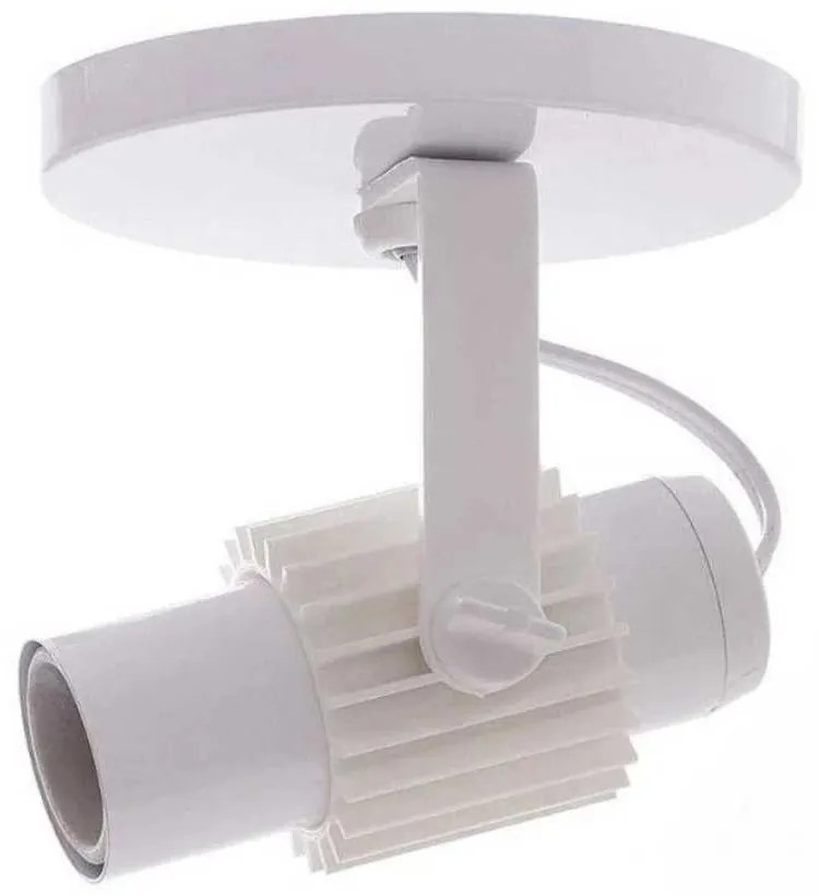 Spot B1 Simples Aletado Para 1x E27 Led Bulbo Branco C/ Branco - Bivolt