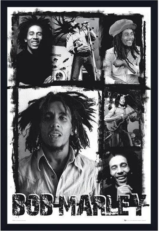 Poster ídolo Bob Marley Em Preto E Branco Sem Vidro 60x90cm