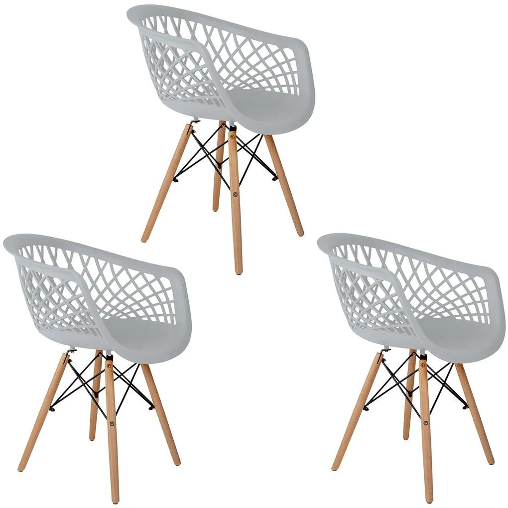 Conjunto 3 Cadeiras Web Branca Dsw - Empório Tiffany