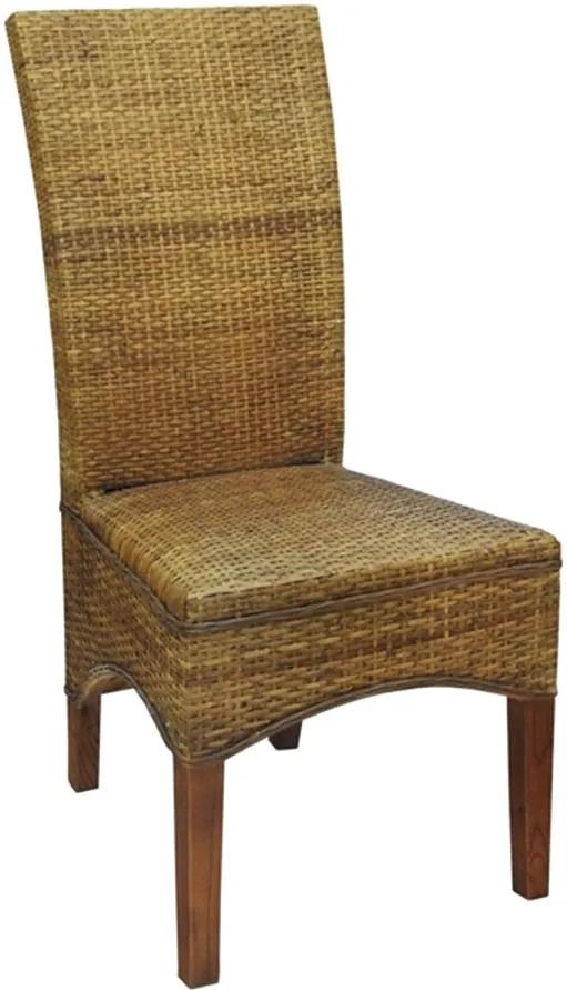 Cadeira Rattan em Madeira - 104x50x44cm
