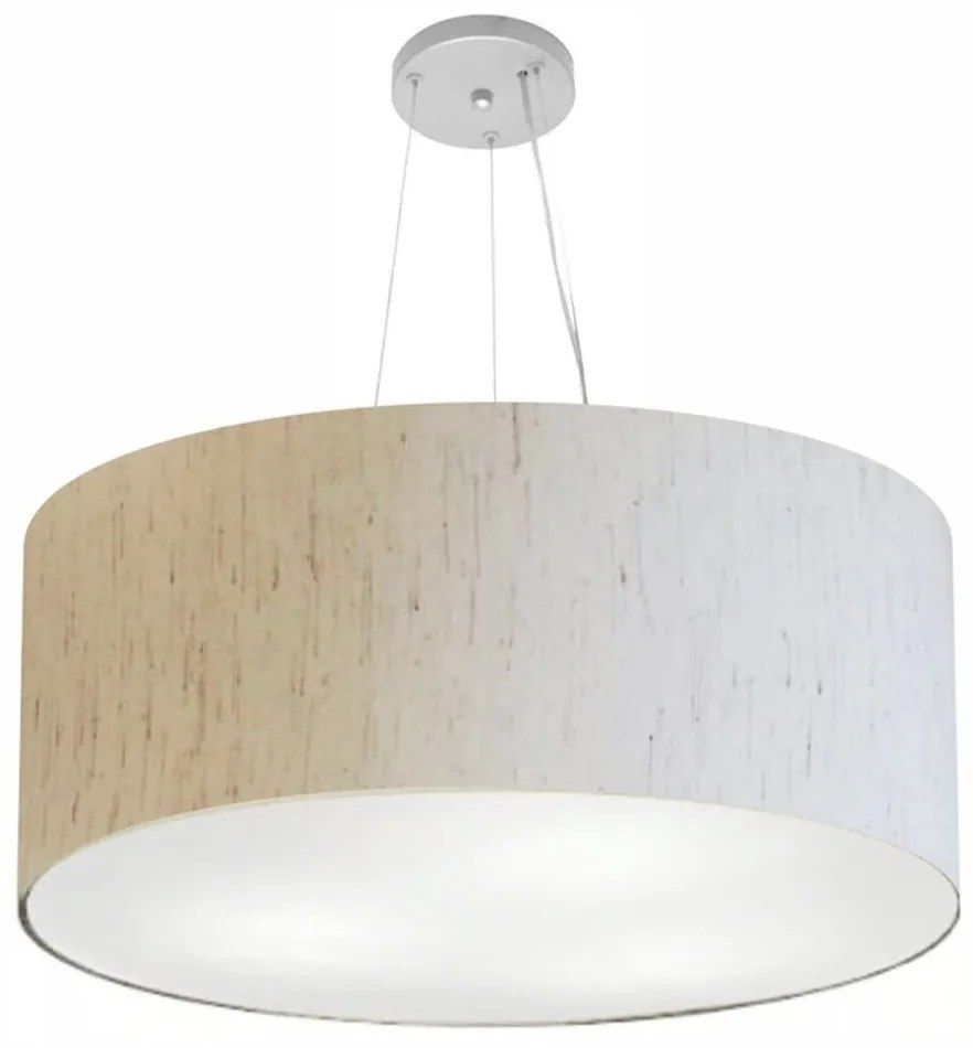 Lustre Pendente Cilíndrico Vivare Md-4135 Cúpula em Tecido 70x30cm - Bivolt