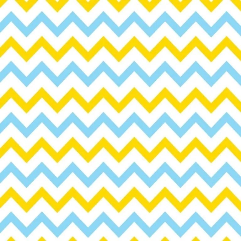 Papel de Parede Chevron Azul amarelo e branco 0.52m x 3.00m