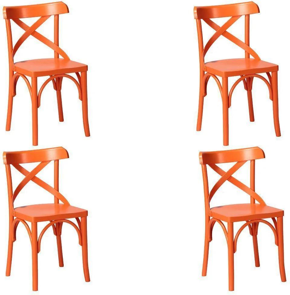 Kit 4 Cadeiras Decorativas Crift Laranja - Gran Belo