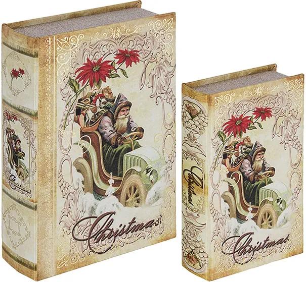 Caixa Livro com 2 Peças Christmas Rosas