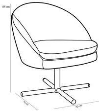 Poltrona Decorativa Base Xis Madeira Rafa C-309 Veludo Bege - Domi