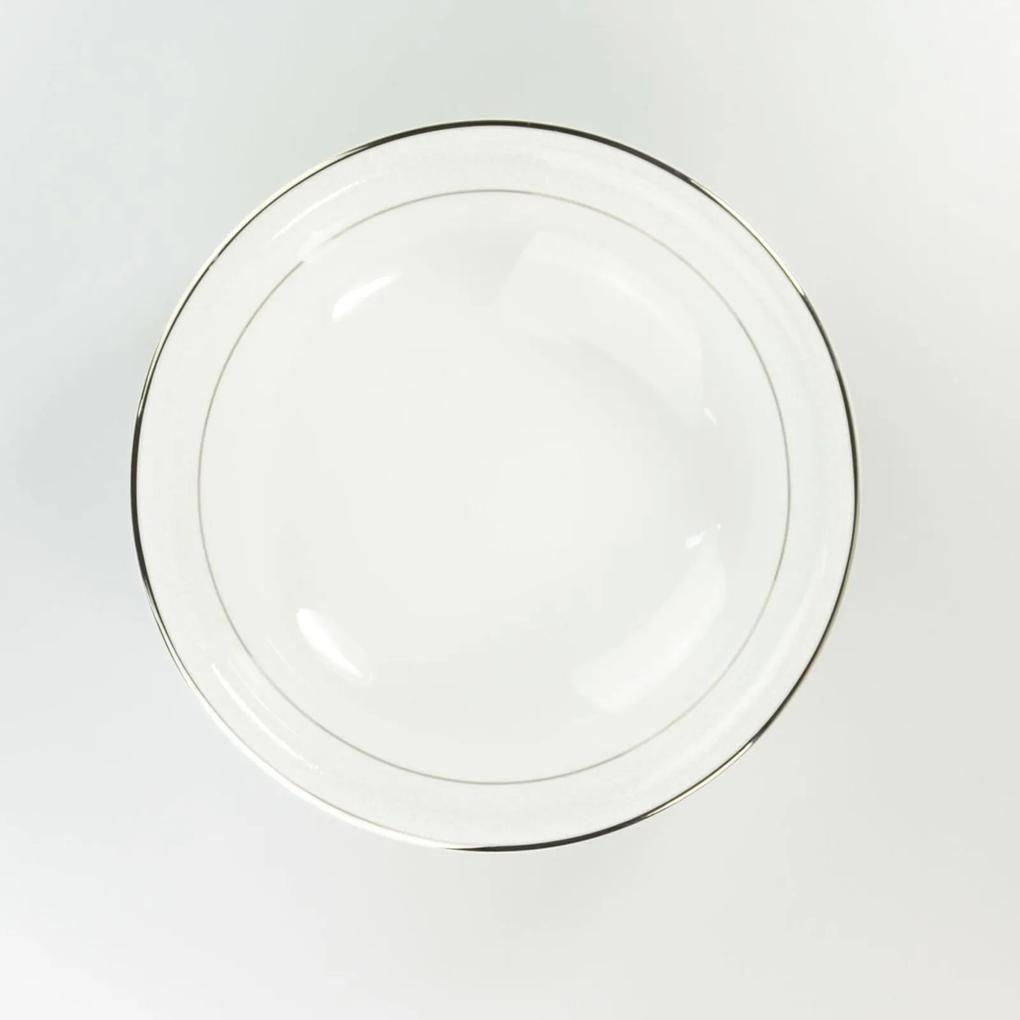 Saladeira 24 cm Porcelana Schmidt - Dec. Renda Branca