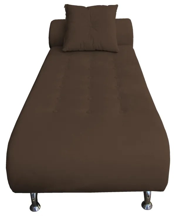 Divã Chaise Diana Recepção 1,75 Suede Marrom