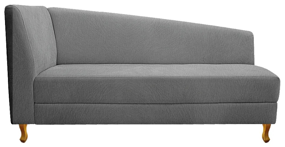 Recamier Valéria 160cm Lado Direito Suede Cinza - ADJ Decor