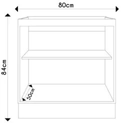 Balcão de Cozinha 80cm 2 Portas Sem Tampo Duna P09 Branco - Mpozenato