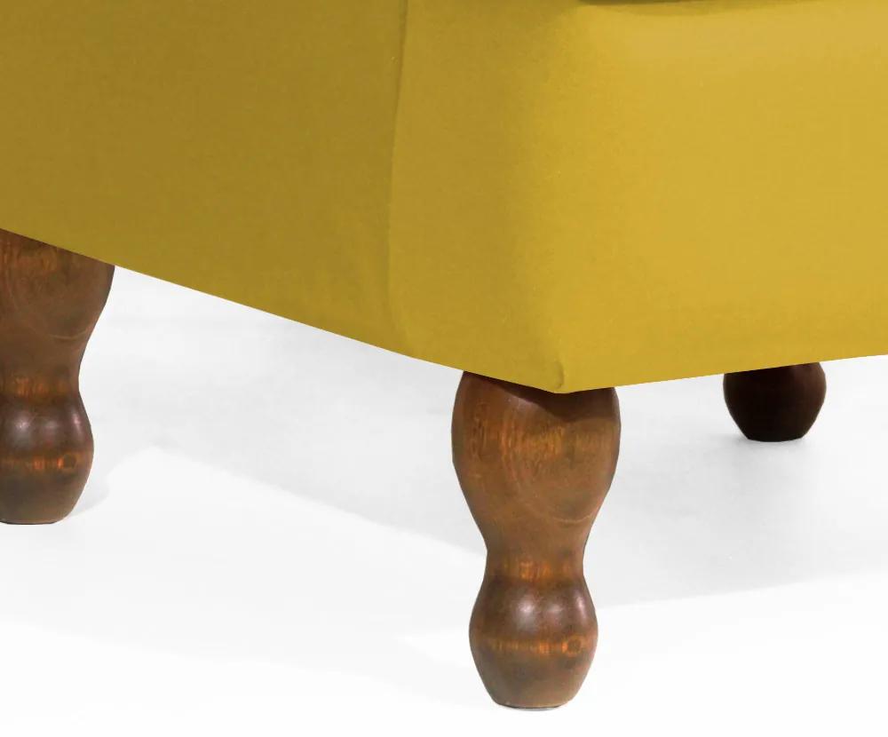 Conjunto 2 Poltrona Vovó Lucy Decorativa Luxo Suede Amarelo