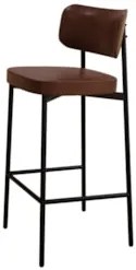 Banqueta Alta Bar Estofada Kit 4 Ella M25 Sintético Marrom - Mpozenato