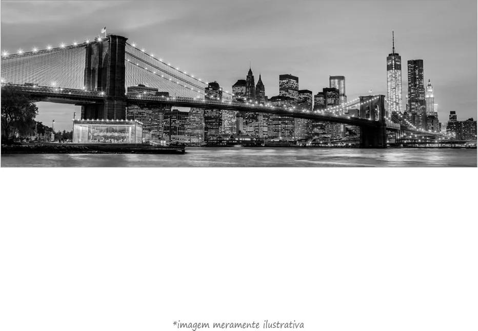 Poster Brooklyn Bridge - Nyc - Preto E Branco (60x20cm, Apenas Impressão)