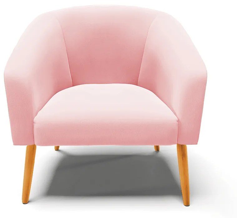 Poltrona Decorativa Pé Palito Castanho kit 2 Stella Suede D03 - D'Rossi - Rosa Bebê