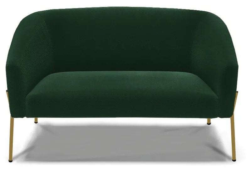 Sofá 2 Lugares Namoradeira Pé de Ferro Dourado Stella Bouclê D03 - D'Rossi - Verde